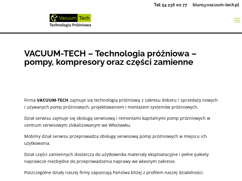 VACUUM-TECH SPÓŁKA CYWILNA MARCIN BRZOZOWSKI, MAREK GRZANKA